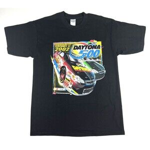 VTG 2002 Y2K Daytona 500 Nascar Winston Cup Series Tour T Shirt Black Mens L New